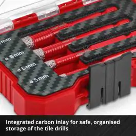 Einhell Dijamantske krune za pločice XS-CASE 4-delni set (5 / 6 / 8 / 10 mm) za suvo bušenje