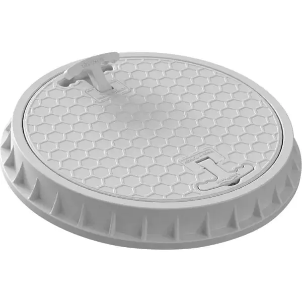 Poklopac za šaht PVC okrugli 50 cm sivi LuxWares – Izdržljiv poklopac za dvorišne šahtove