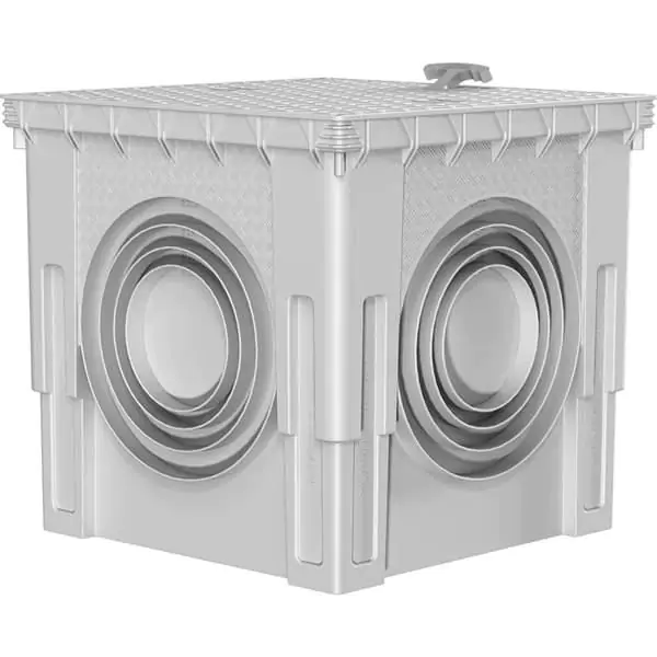 Poklopac za šaht PVC kockasti sa kutijom 55x55 cm sivi LuxWares – Izdržljivo rešenje za zaštitu instalacija