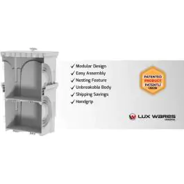 Poklopac za šaht PVC kockasti sa kutijom 55x55 cm sivi LuxWares – Izdržljivo rešenje za zaštitu instalacija