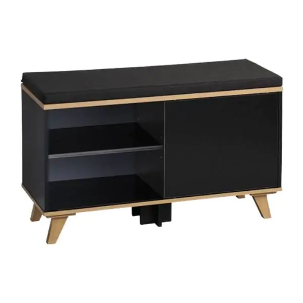 KESPER KSP15943 CIPELARNIK  SA JASTUKOM ZA SEDENJE CRNI 77 x 48 x 30 CM