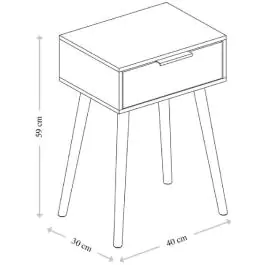 KESPER KSP15970 NOĆNI STOČIĆ BELI 40 x 30 x 59 CM