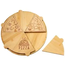 KESPER KSP58468 DASKA ZA PIZZU BAMBUS 36,5 CM SA 6 POJEDINAČNIH KRIŠKI