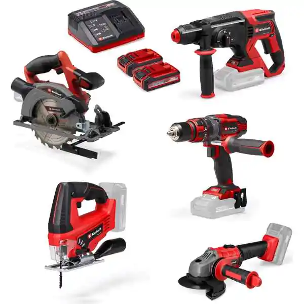 Einhell TE-TK 18/5 Li +2 set od 5 akumulatorskih alata sa 2 baterije i punjačem