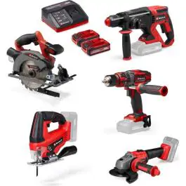 Einhell TE-TK 18/5 Li +2 set od 5 akumulatorskih alata sa 2 baterije i punjačem