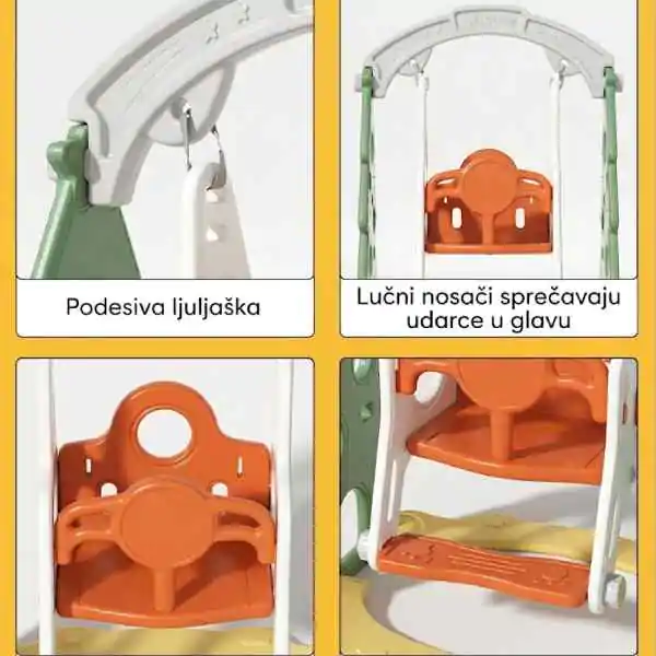 Dečije multifunkcionalno igralište 5 u 1 - zeleno FE-HT-SLK03