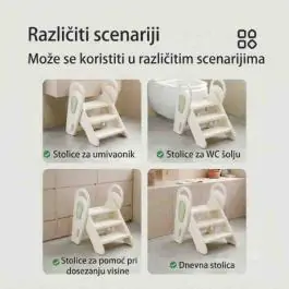 Dečije multifunkcionalne sklopive stepenice - bele WM25F011