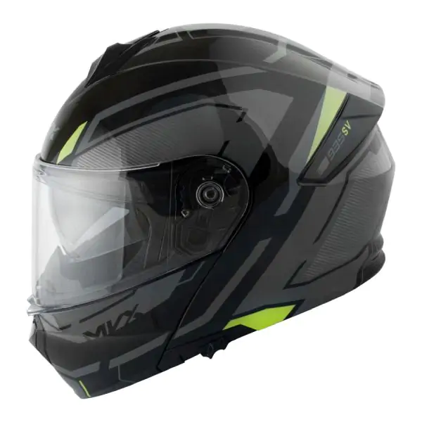 Kaciga za motor veličina m-mvx 57-58 cm 935sv flip up dupli vizir crna siva