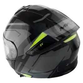 Kaciga za motor veličina xl-mvx 61-62 cm 935sv flip up dupli vizir crna siva