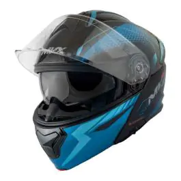 Kaciga za motor veličina l-mvx 59-60 cm 935sv flip up dupli vizir crna plava
