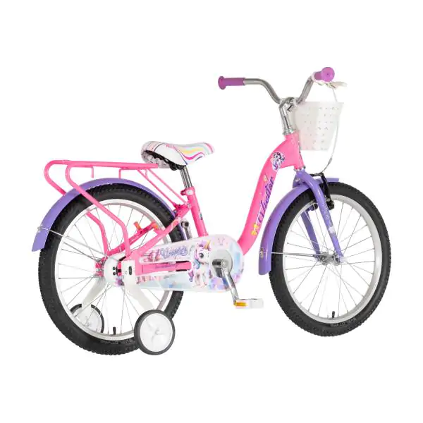 Bicikl za decu visitor unicorn 20" 10" v-brake  kontra 115-135cm (20") roze uv sjaj