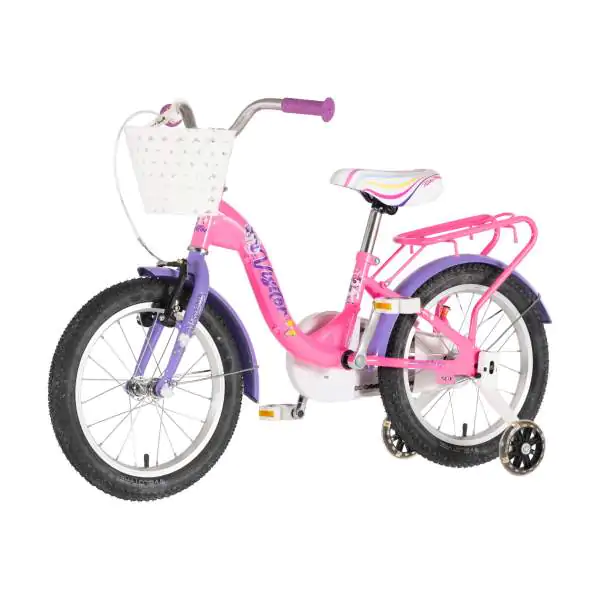Bicikl za decu visitor unicorn 16" 9" v-brake  kontra 105-125cm (16") roze uv sjaj