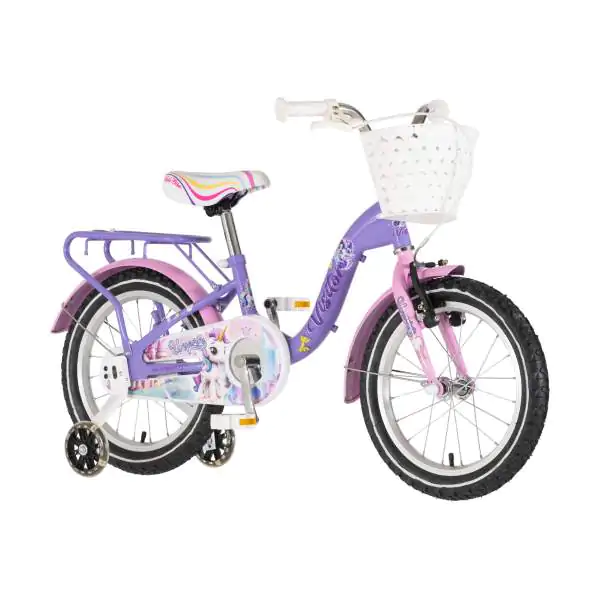 Bicikl za decu visitor unicorn 16" 9" v-brake kontra 105-125cm (16") ljubičasti