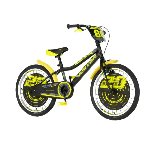 Bicikl za decu visitor ranger 20" 10" v-brake  kontra 115-135cm (20") crno žuti polu mat