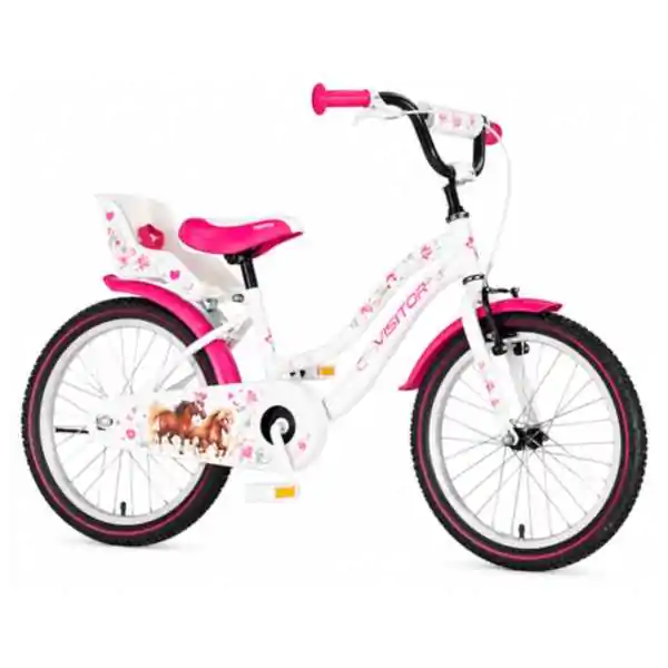 Bicikl za decu visitor dog 20" 11" v-brake  kontra 115-135cm (20") belo roze perla