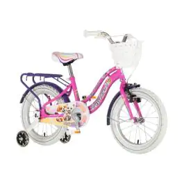 Bicikl za decu visitor best friend 16" 9" v-brake  kontra 105-125cm (16") roze  neon uv sjaj