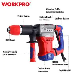 Električni čekić za demoliranje (HEX), 1300W - WORKPRO WP470600