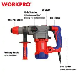 Električna čekić-bušilica SDS+, 1500W (5,5 J) – WORKPRO WP470401