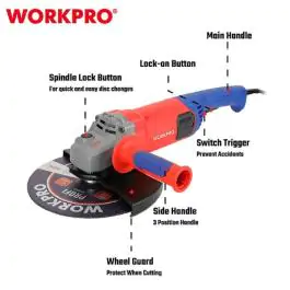 Električna ugaona brusilica 2200 W (230 mm) – WORKPRO WP472004