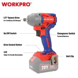Akumulatorski udarni ključ, 20V (Li-Ion) – WORKPRO WP390200