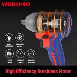 Akumulatorski udarni ključ, 20V (Li-Ion) – WORKPRO WP390200
