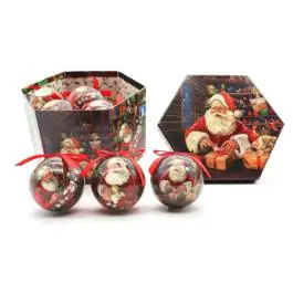 Božićne kuglice 7,5 cm  Deda Mraz, 14 komada u paketu