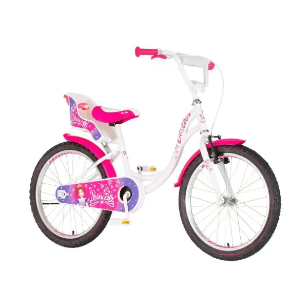Bicikl za decu visitor princess 20" 11" v-brake  kontra 115-135cm (20") belo roze perla
