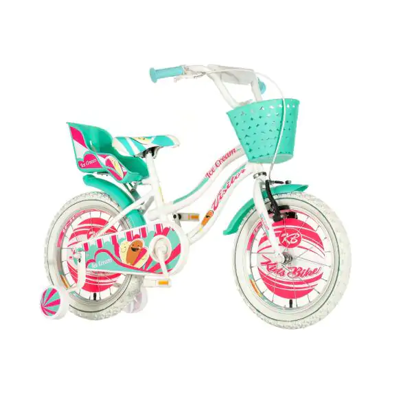 Bicikl za decu visitor icecream 16" 9" v-brake  kontra 105-125cm (16") belo tirkiz perla