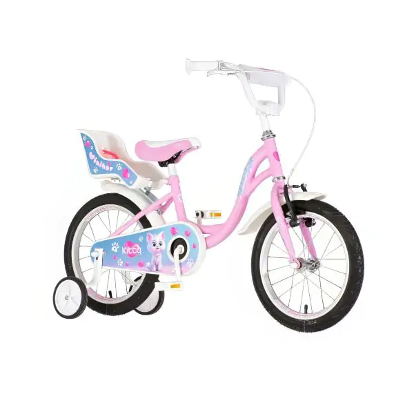 Bicikl za decu visitor kitty 16" 9" v-brake  kontra 105-125cm (16") roze