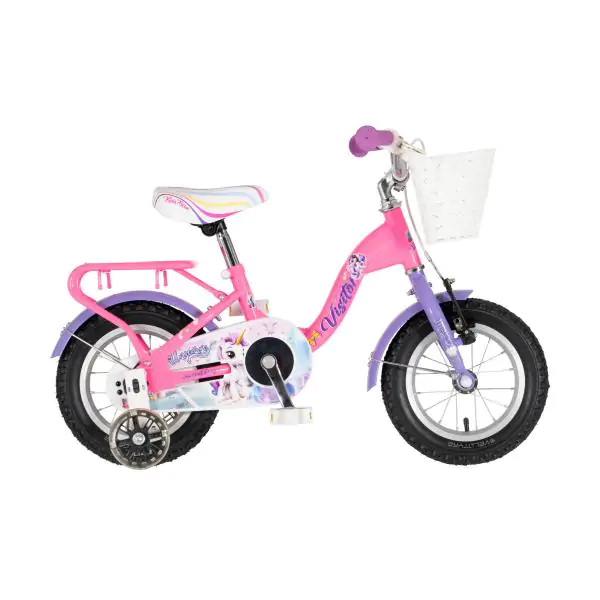 Bicikl za decu visitor unicorn 12" v-brake  kontra 95-115cm (12") roze uv sjaj
