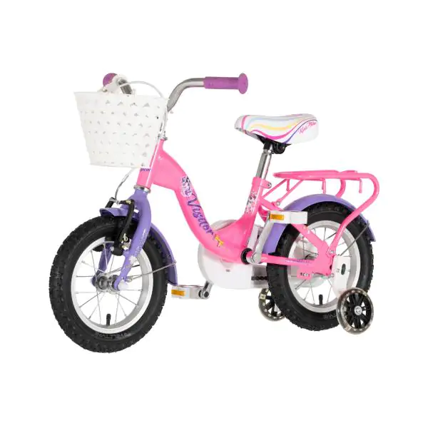 Bicikl za decu visitor unicorn 12" v-brake  kontra 95-115cm (12") roze uv sjaj