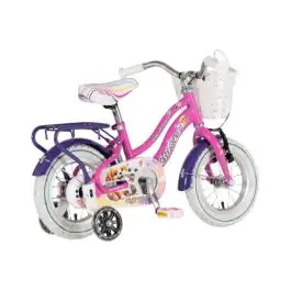 Bicikl za decu visitor best friend 12" 8" v-brake  kontra 95-115cm (12") roze neon uv sjaj