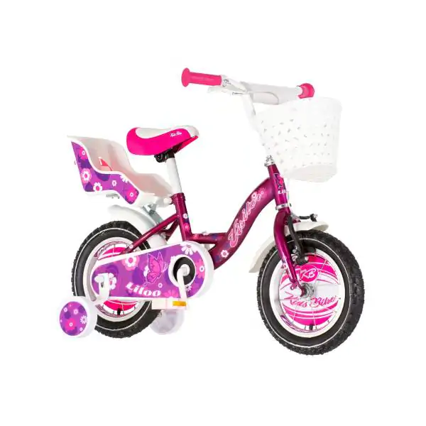 Bicikl za decu visitor liloo 12" 8" v-brake kontra 95-115 cm (12") ljubičasti perla uv sjaji