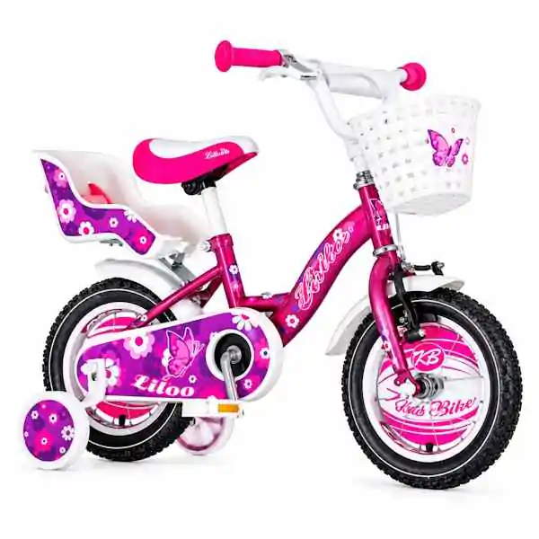 Bicikl za decu visitor liloo 12" 8" v-brake kontra 95-115 cm (12") ljubičasti perla uv sjaji