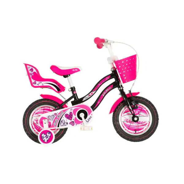 Bicikl za decu visitor heart 12" 7" v-brake  kontra 95-115cm (12") crno roze