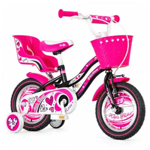 Bicikl za decu visitor heart 12" 7" v-brake  kontra 95-115cm (12") crno roze