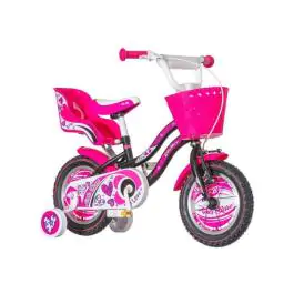 Bicikl za decu visitor heart 12" 7" v-brake  kontra 95-115cm (12") crno roze