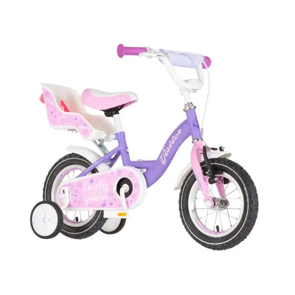 Bicikl za decu visitor liloo 12" 8" v-brake kontra 95-115cm (12") ljubičasto roze perla
