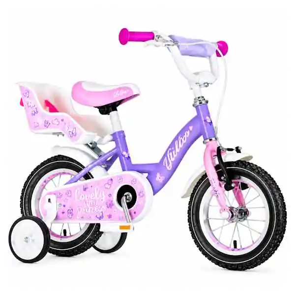 Bicikl za decu visitor liloo 12" 8" v-brake kontra 95-115cm (12") ljubičasto roze perla