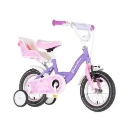 Bicikl za decu visitor liloo 12" 8" v-brake kontra 95-115cm (12") ljubičasto roze perla