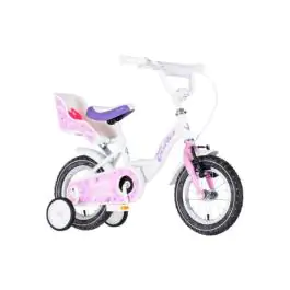 Bicikl za decu visitor liloo 12" 8" v-brake  kontra 95-115cm (12") belo roze perla