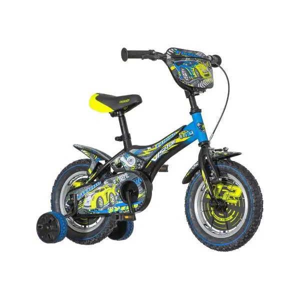 Bicikl za decu visitor turbo 12" 9" v-brake  kontra 95-115cm (12") crno plavi