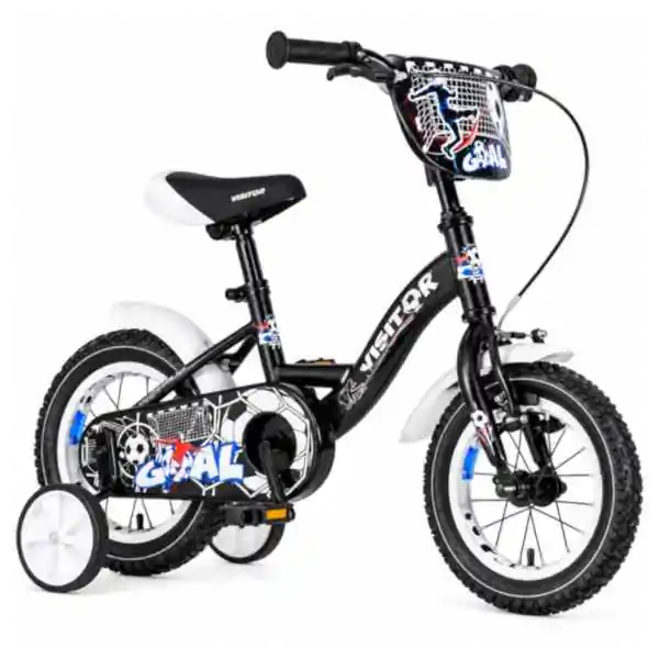 Bicikl za decu visitor goal 12" 8" v-brake  kontra 95-115cm (12") crni