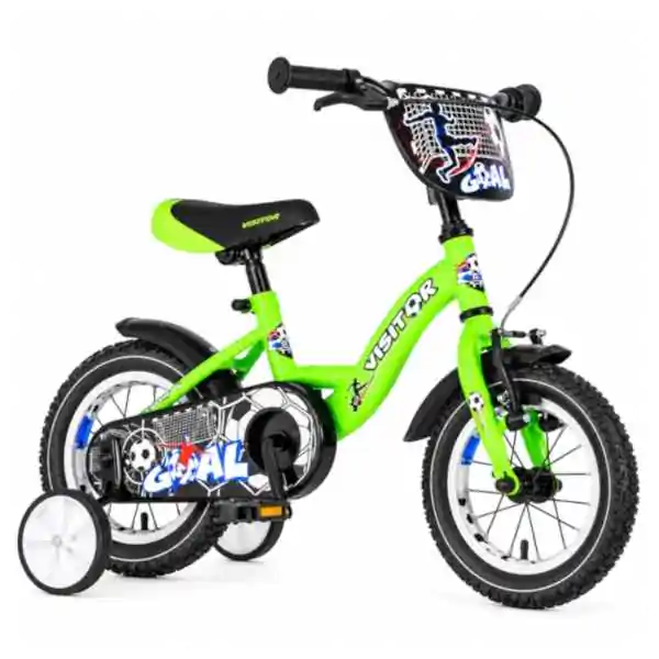 Bicikl za decu visitor goal 12" 8" v-brake  kontra 95-115cm (12") zeleni neon