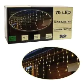 76 LED zavesa 2x0,5m toplo belo svetlo