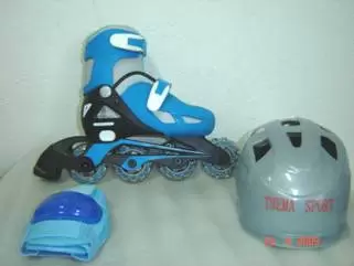 Roleri za decu sa štitnicima i kacigom u torbi TB-08H COMBO 35-38 Plavi