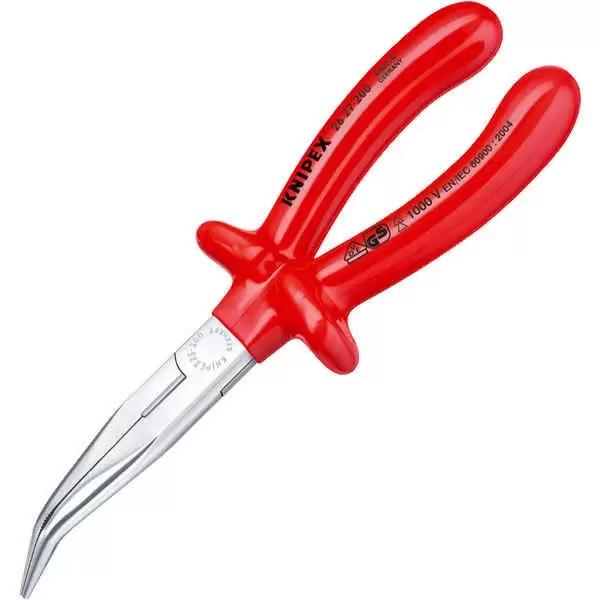 Klešta špicasta kriva 200 mm 1000V 26 27 200 KNIPEX