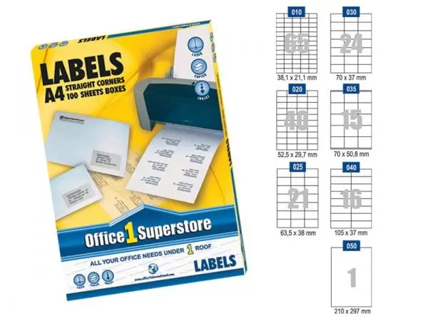 Samolepljive etikete  210/297 mm 100 listova