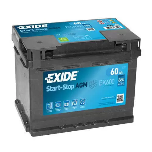 Akumulator Start-Stop AGM EK600 12V 60Ah EXIDE