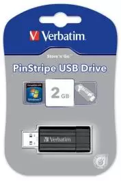 USB Flash memorija PinStripe 2GB STORE N GO crni VERBATIM